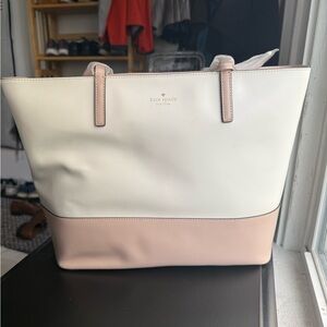 Kate Spade Cream and Pink Tote